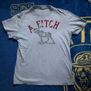 Boy's Abercrombie And Fitch Gray T-Shirt with Red and Gray Graphic